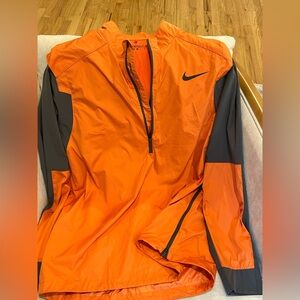 Nike GOLF Half-Zip lightweight windbreaker vented jacket in Orange Gray XL